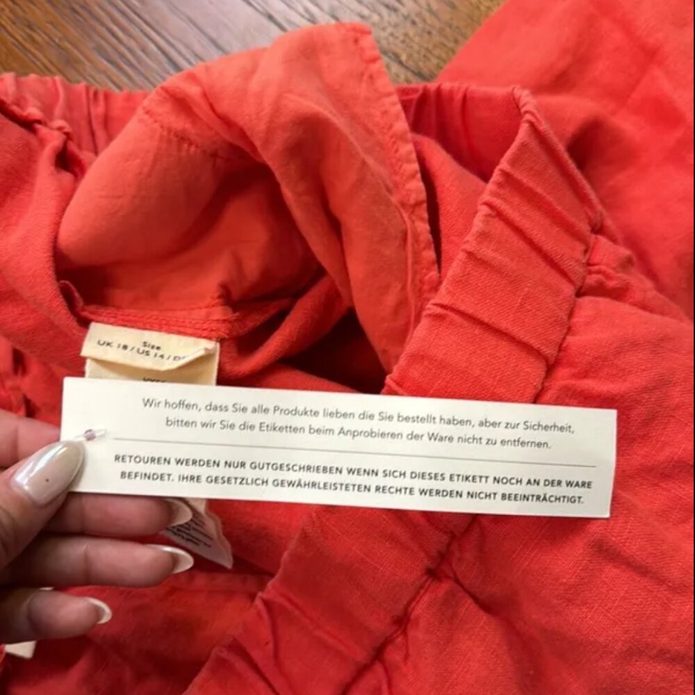 NWT Poetry Cropped Trousers Garment Dyed Linen OS - Picture 12 of 16